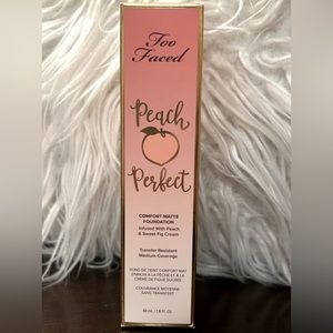 Too Faced  Peach Perfect  comfort matte foundation “warm beige”